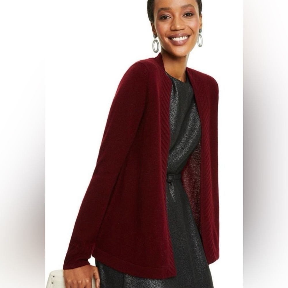 Charter Club Cashmere Open-Front Cardigan Crantini M, NWT